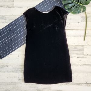 Boden Velvet Tunic Dress Black Silk Blend Size 8 Long